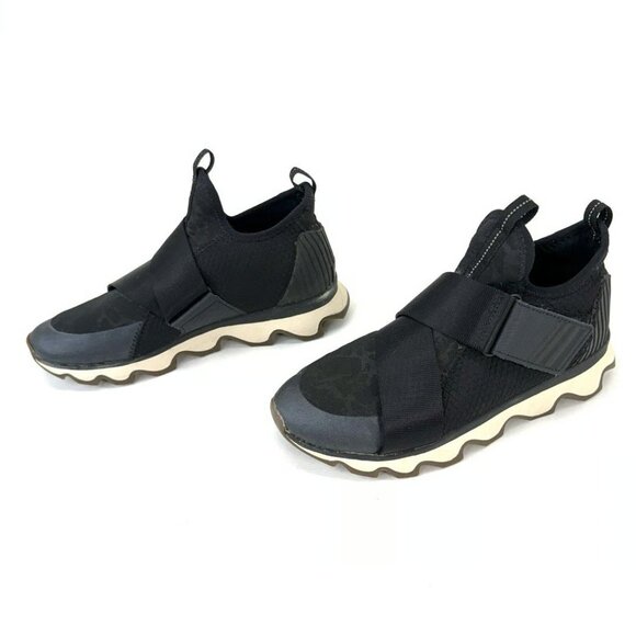 Sorel Shoes - Sorel Women's Black Kinetic Sneak Slip-On High-Top Sneaker Shoes Size US 9.5